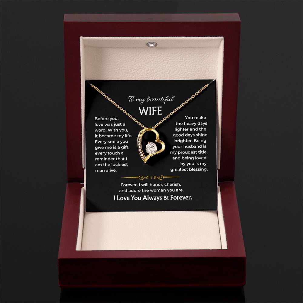 To My Wife - Forever Love Necklace Gift Set - HS004
