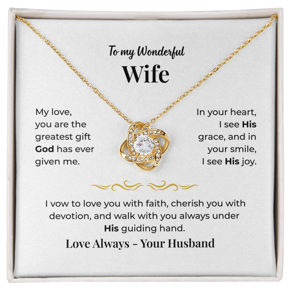 To My Wife - Love Knot Necklace Gift Set - LK001