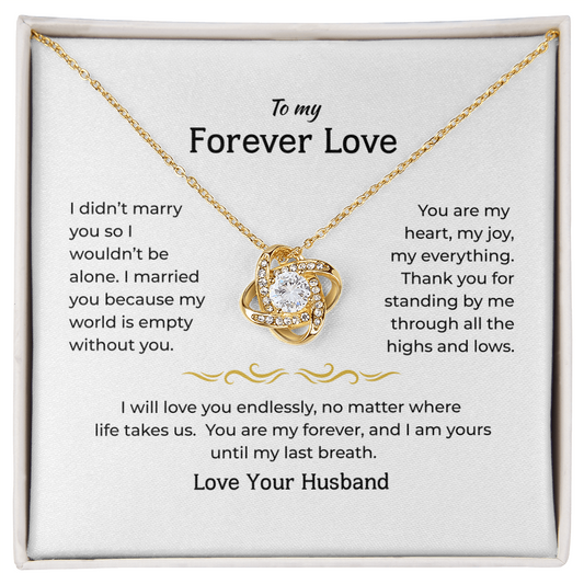 To My Wife - Love Knot Necklace Gift Set - LK003