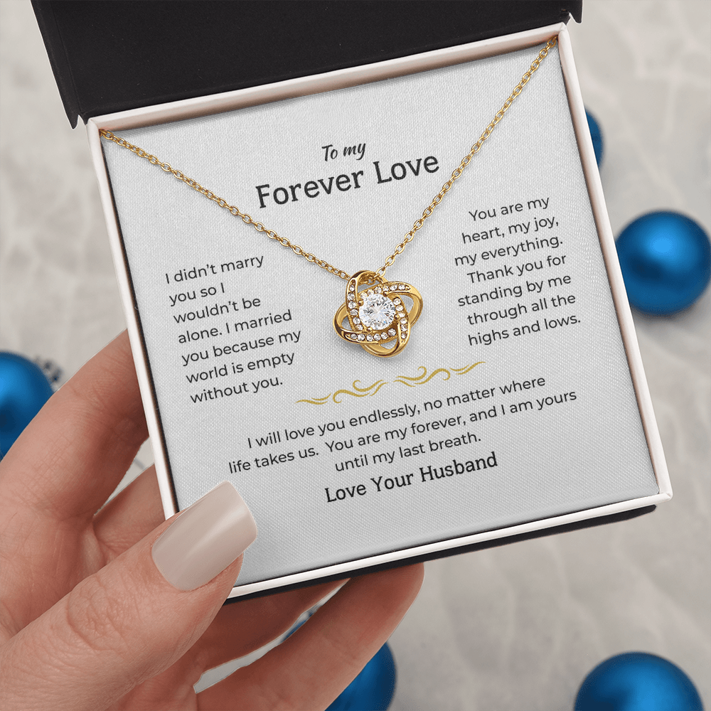 To My Wife - Love Knot Necklace Gift Set - LK003