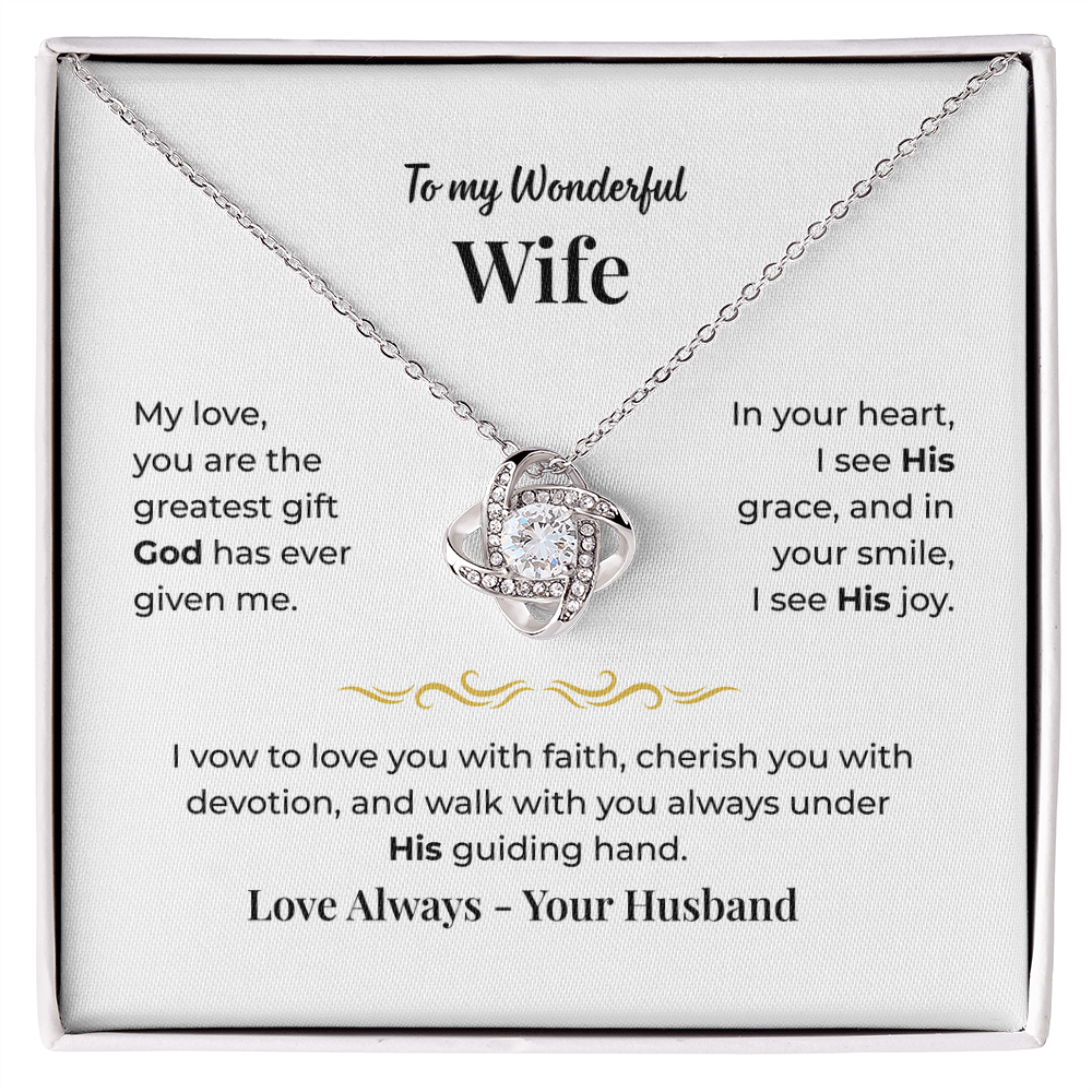 To My Wife - Love Knot Necklace Gift Set - LK001