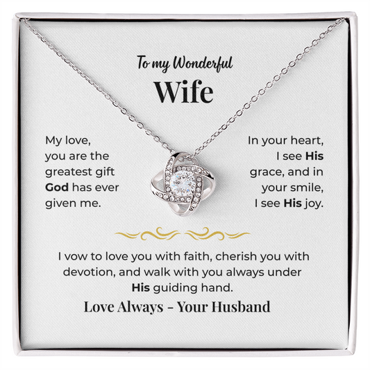To My Wife - Love Knot Necklace Gift Set - LK001
