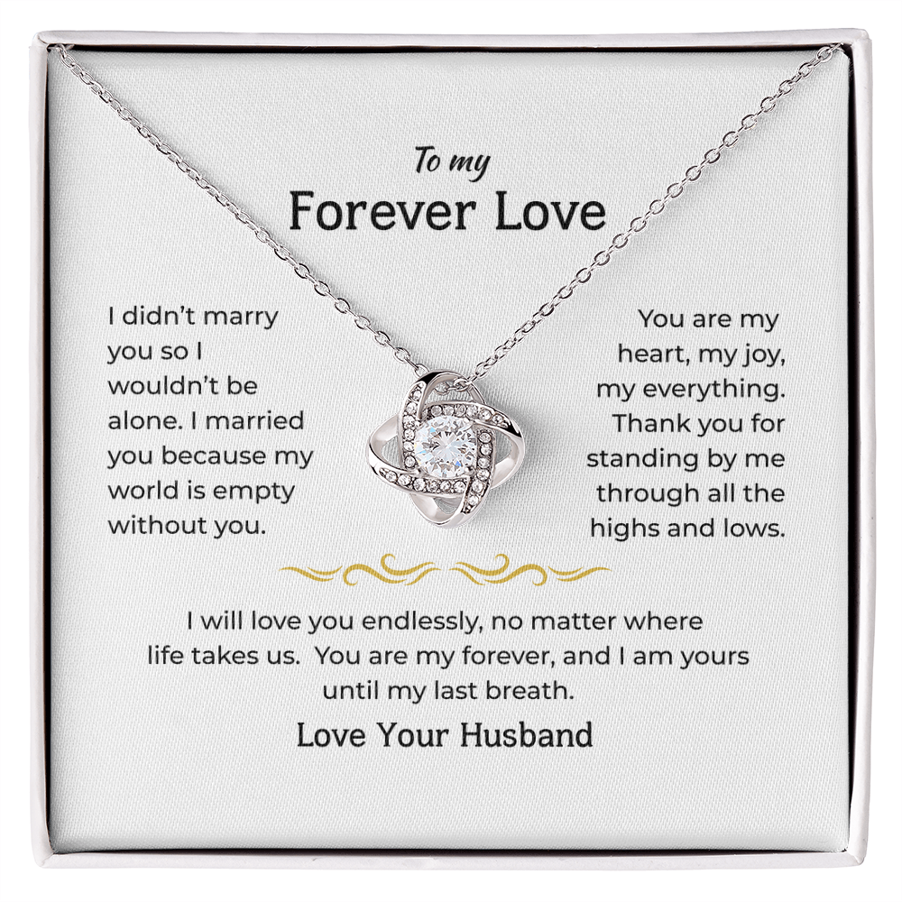 To My Wife - Love Knot Necklace Gift Set - LK003