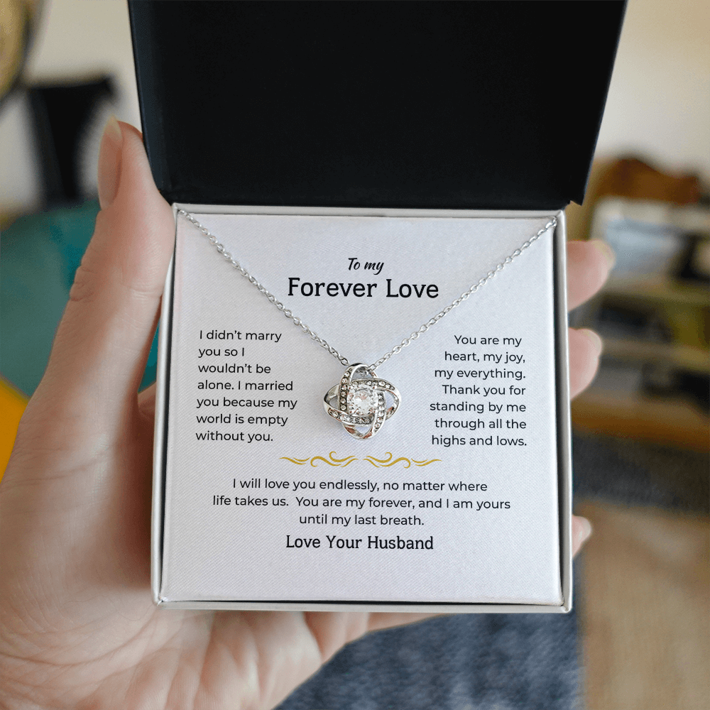 To My Wife - Love Knot Necklace Gift Set - LK003