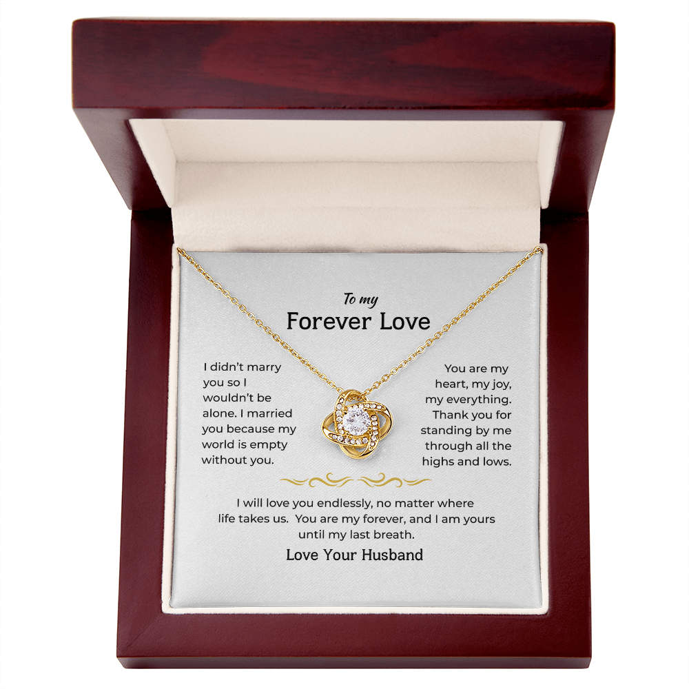 To My Wife - Love Knot Necklace Gift Set - LK003
