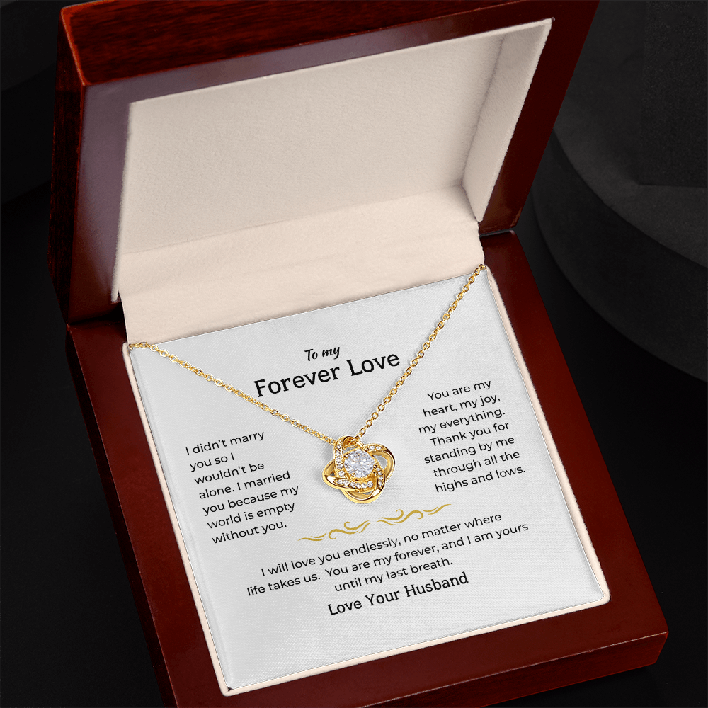 To My Wife - Love Knot Necklace Gift Set - LK003
