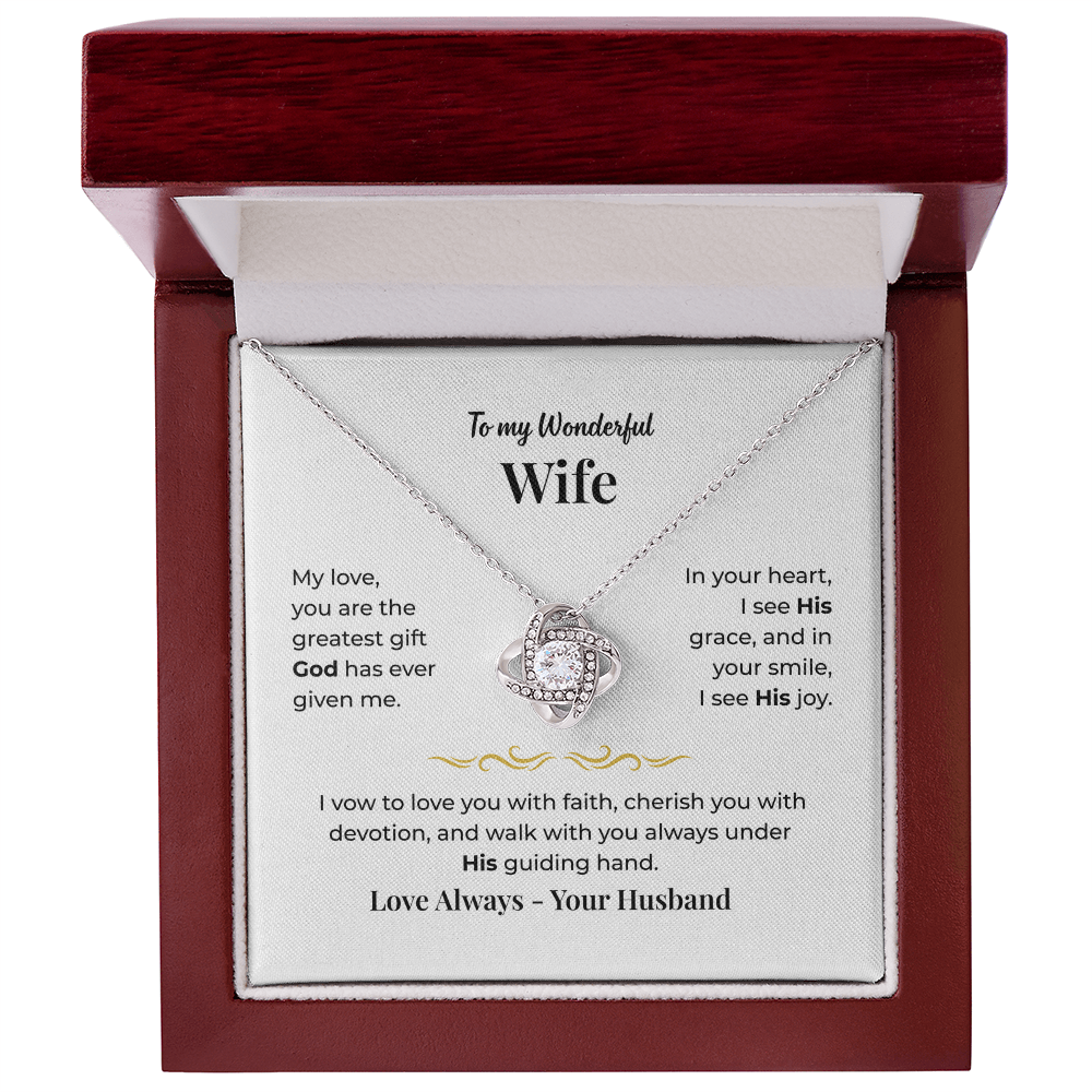 To My Wife - Love Knot Necklace Gift Set - LK001