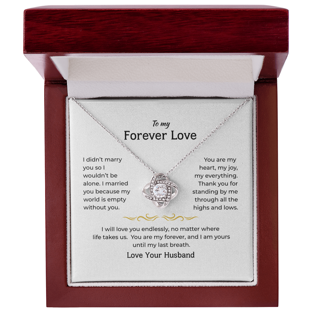 To My Wife - Love Knot Necklace Gift Set - LK003