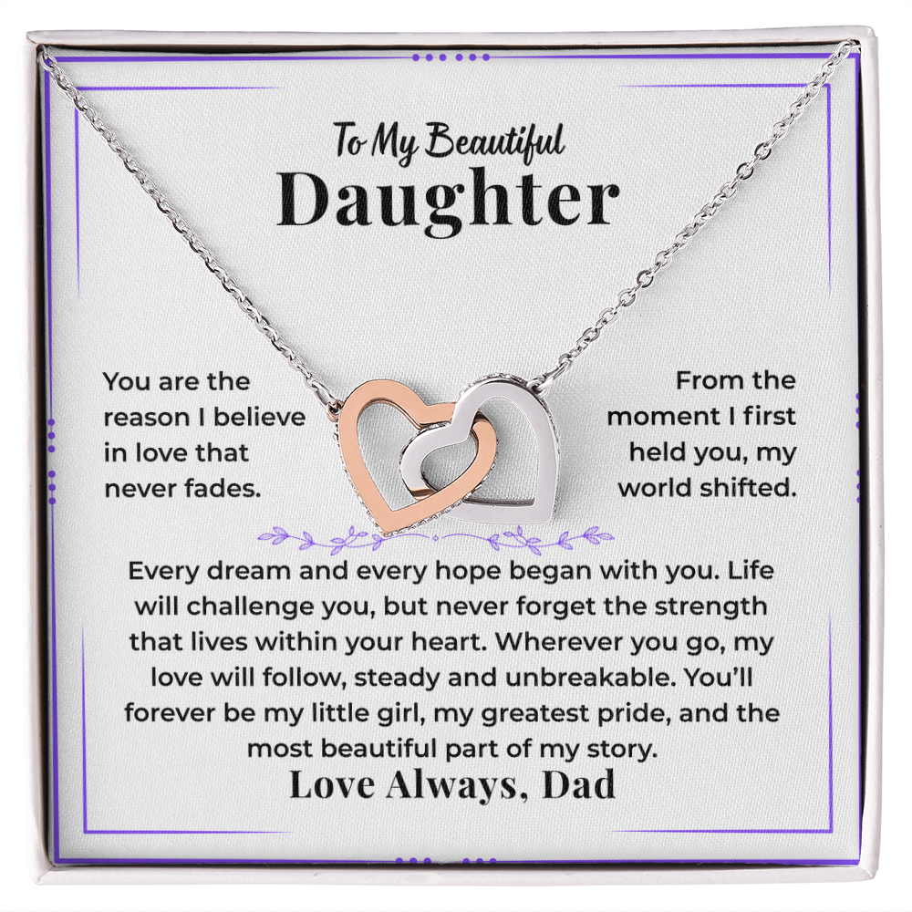 To My Daughter - Love Dad - Necklace Gift Set - PZ006